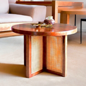 cane coffee table round